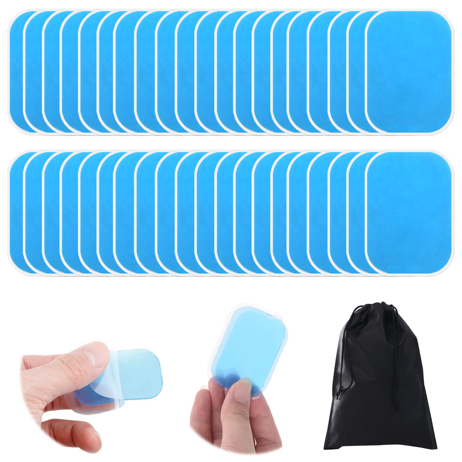 40 Pads Gel Électrostimulation Abdominale - Remplacement Pour Ceinture EMS