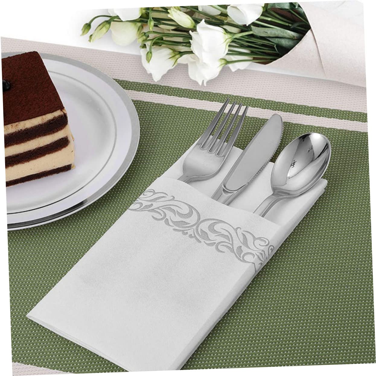 Healeved 50piezas Servilletas Desechables Decorativas Para Fiestas y Bodas Servilletas Alta Absorción Para Uso Casa y Restaurantes Diseño Elegante Para Decoración De Mesas
