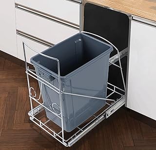 Pull Out Trash Can Under Cabinet,Cabinet Trash Can Roll-Out Sliding Rack,Adjustable Slide Out Shelf for Waste Can Under Kitchen Sink,Trash Can Not Included