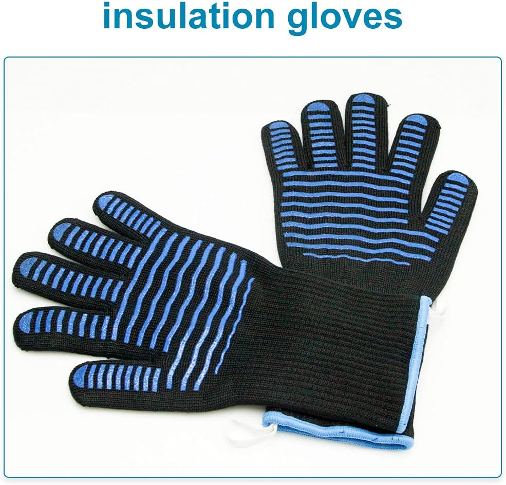 ivolks BBQ Gloves 932°F Heat Resistant Barbecue Cooking for Non-Slip Oven Gloves for Barbecue Baking Cooking Cutting Grilling Outdoors : Patio, Lawn & Garden