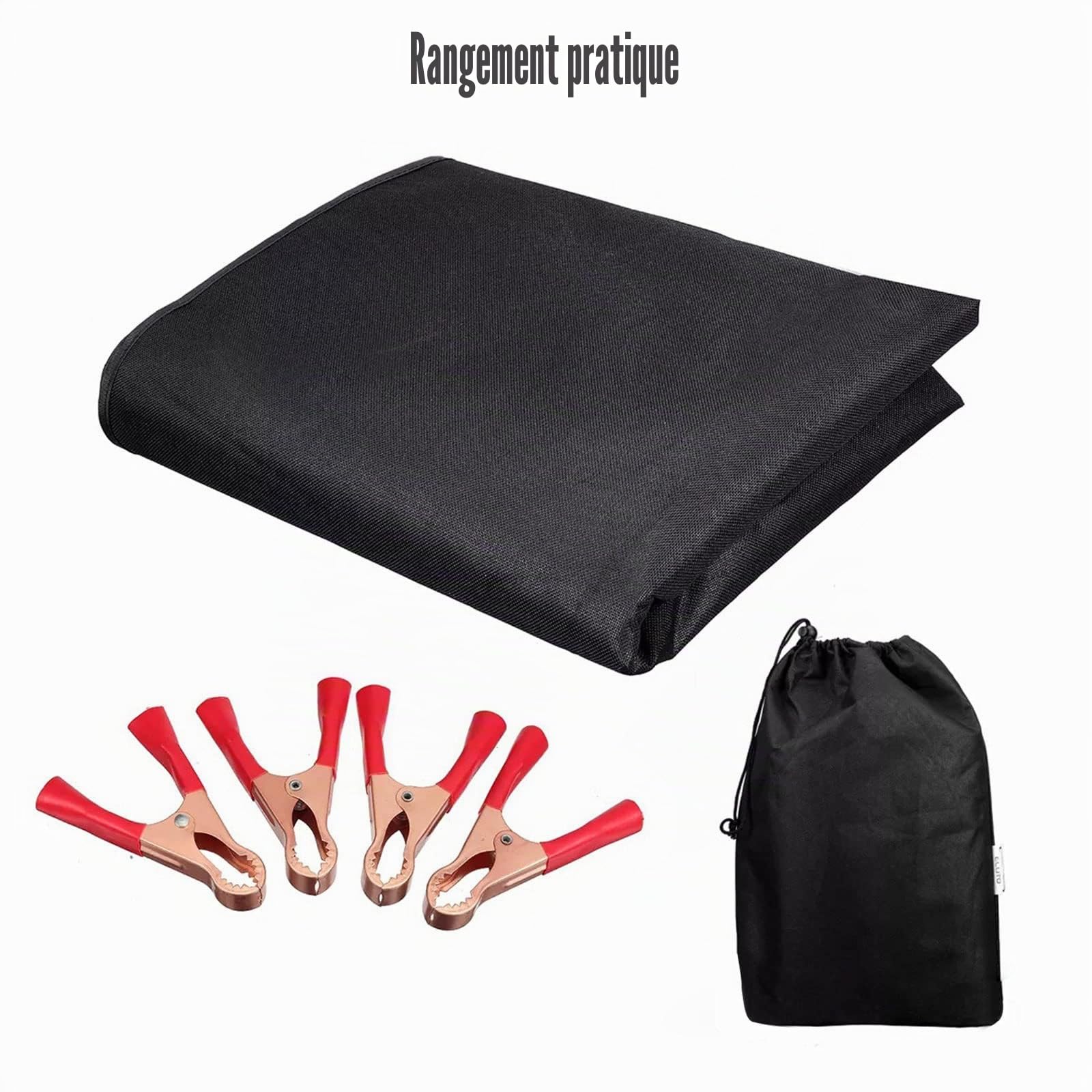 Housse de Protection pour Porte Arrière de Fourgon Compatible avec VW T5 T6, Transit Custom et Renault Trafic 2001-2024, 600D Tissu Oxford Auvent pour Porte de Grange Noir avec Clips de Fixation