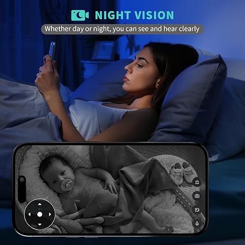 Miniatura 4 de Cámara de seguridad, cámara de seguridad interior HD 2K, cámara panorámica de 360 grados para mascotas, WiFi 2.4G y 5G, detección de movimiento,