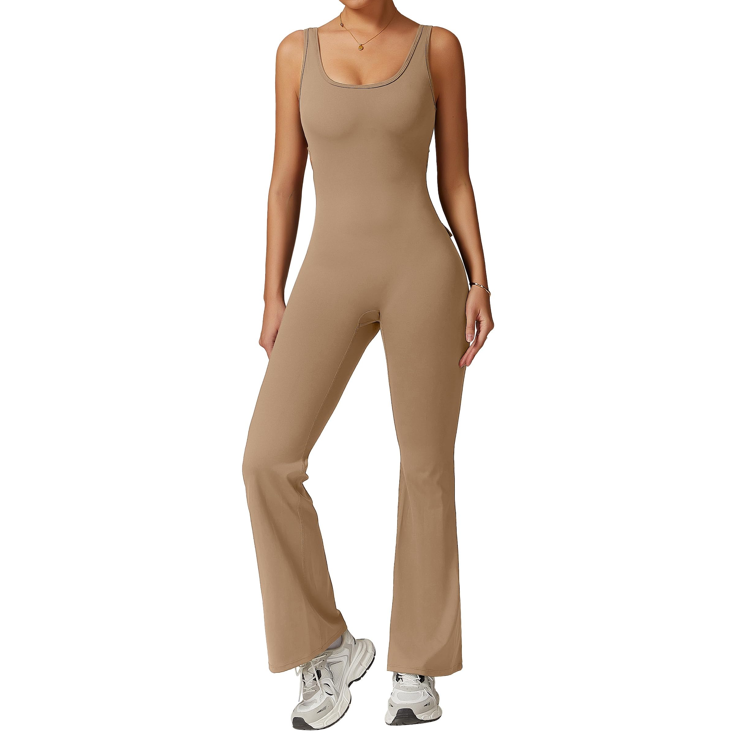 Tuta Intera Donna Senza Maniche, Schiena Scoperta: Bodycon Sexy Per Yoga E Palestra, Taglio Bootcut - 9