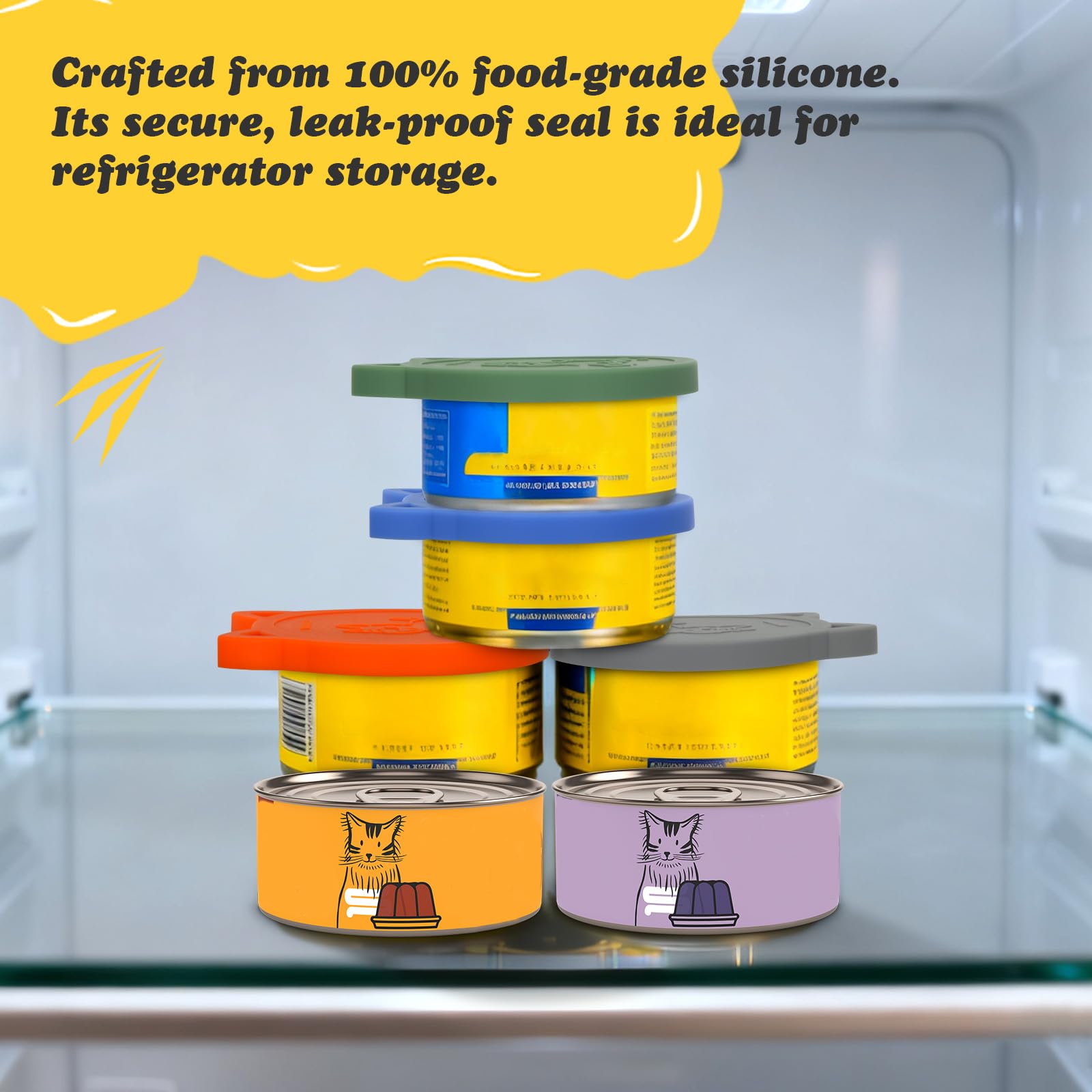 Paquete de 4 tapas de silicona para latas de comida para mascotas, sin BPA, se adapta a la mayoría de latas de comida de tamaño estándar