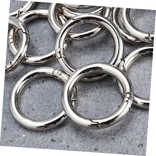 Miniatura 3 de 20 piezas Llavero Accesorios Mosquetón Acero Inoxidable Anillos de Salto de Acero Inoxidable Clip Mosquetón Redondo Metal O Anillo Anillo Dividido