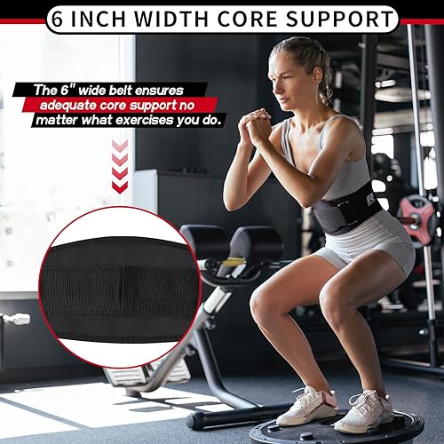 Vista 5 de RitFit Weight Lifting Belt - Great for Squats, Lunges, Deadlift, Thrusters - Men and Women - 6 Inch Black/Camouflage Negro