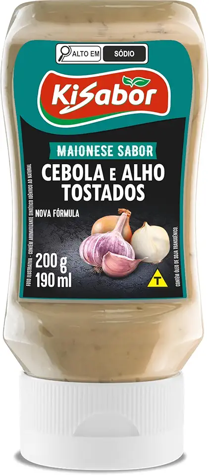 Maionese, Sabor Cebola & Alho Tostado, Kisabor, 200 Gramas