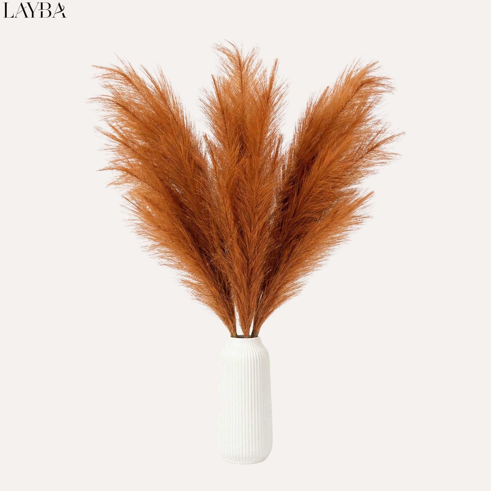 Herbe de la pampa - Lot de 3 herbes de la pampa artificielles - Doré/orange - Boho Chic XXL - 100 cm - Marron - Idéal pour la décoration de mariage, le salon et la chambre à coucher - Grande herbe
