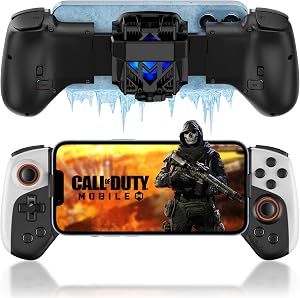 Joso Phone Controller for iPhone/Android with Cooler, Mobile Game Joystick with RGB Cooling Fan, Programmable Back Buttons/Turbo Function, Play Call of Duty Mobile, Genshin Impact, Arcade MFi Games