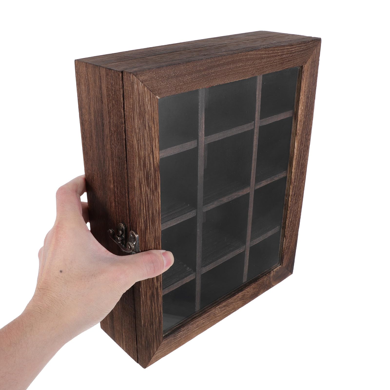 Gadpiparty Organizador de Bolsitas de Té de Madera | 12 Compartimentos para Encimera | Portapaquetes de Té con Tapa Transparente | Contenedor Decorativo de Madera para El Hogar Y La Oficina de 28 X