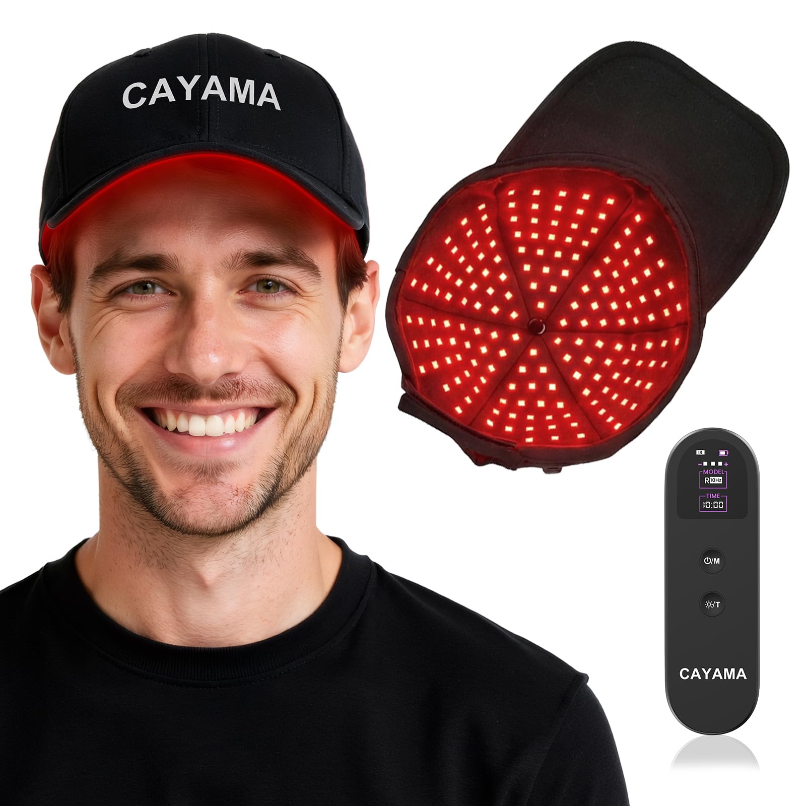 Photo 1 of CAYAMA Red Light Hair Growth Cap for Men & Women, 528 Total Light Emitters, Rechargeable Controller, Cordless Sessions, 4 Modes with Adjustable 10–20 Min Timer, At-Home Scalp Care