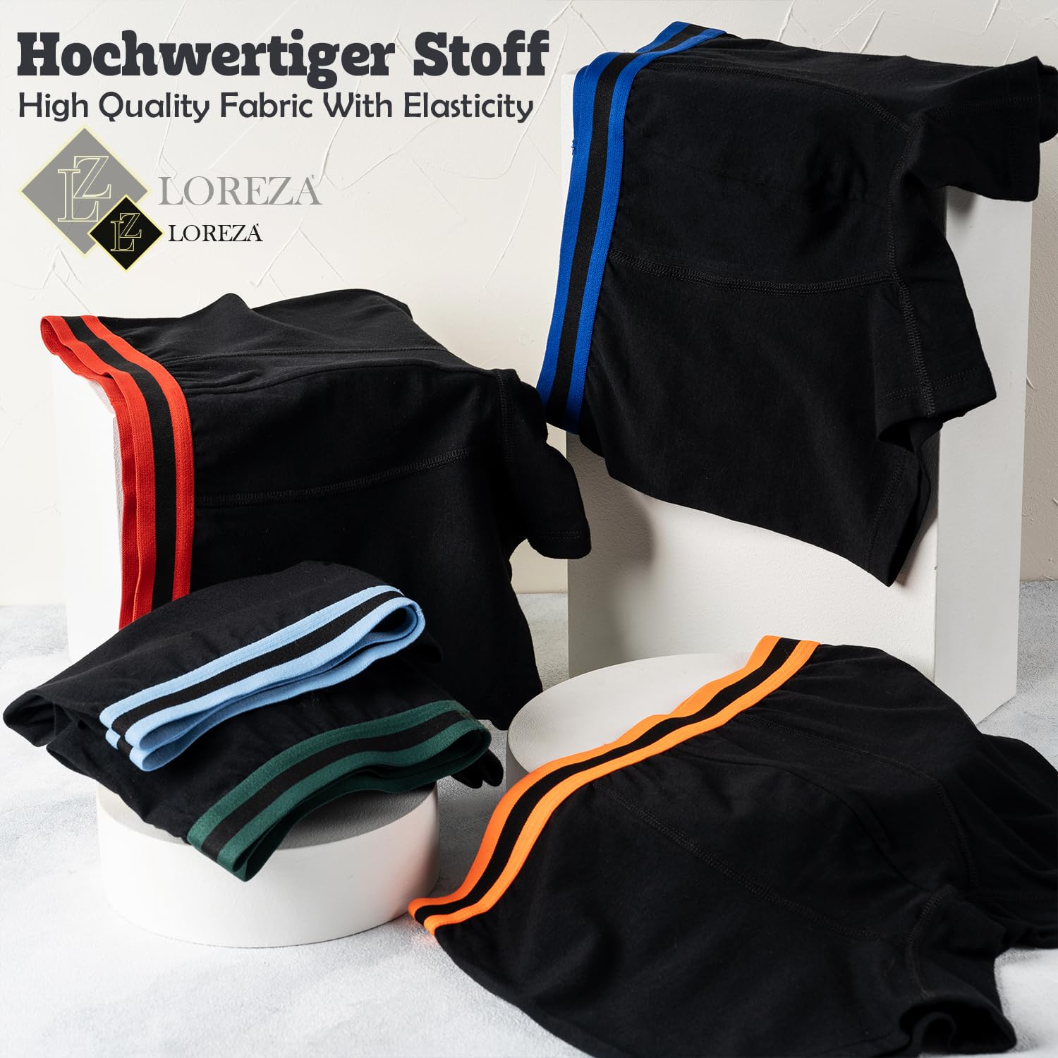 LOREZA ® 10 Boxers pour garçon Coton Enfant sous-Vêtements 2 à 15 Ans