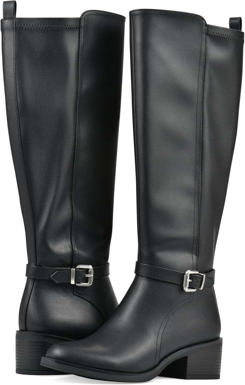 WHITE MOUNTAIN Women's Custard Block Heeled Tall Shaft Riding Boot