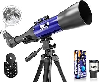 Emarth Telescope for Adults, 70x500mm AZ Astronomical Refractor Interstellar Telesocpe for Beginners Adults, Scope with Tripod, Phone Adapter, Star Finder, STEM Gift, Blue