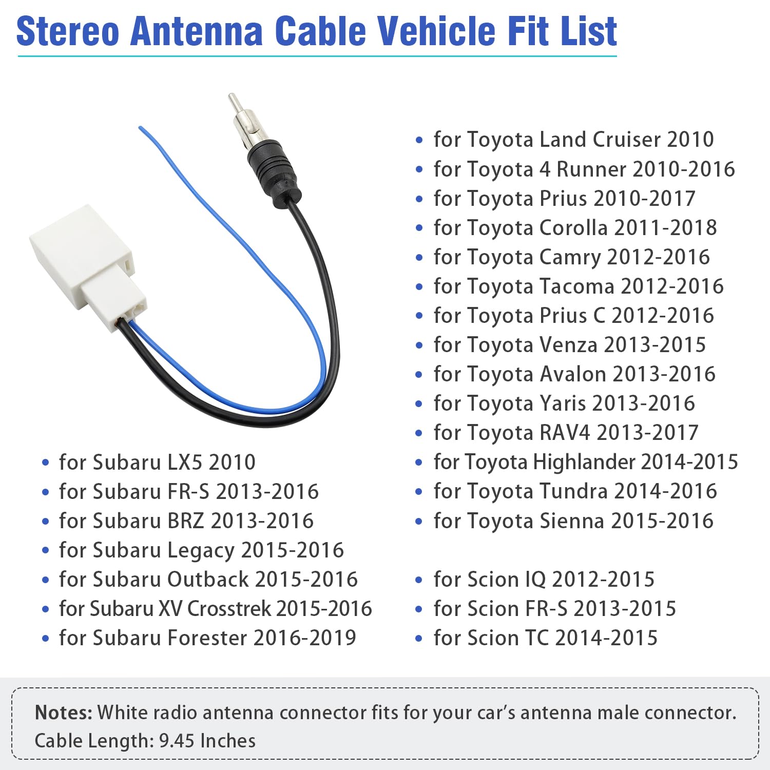 Adaptateur Antenne Compatible Avec Nissan Vers Din M - ANT6017