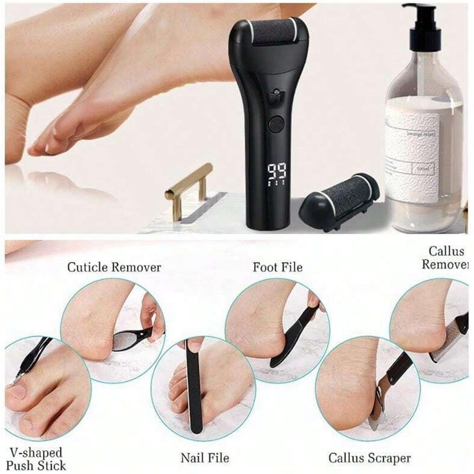 Eliminador Eléctrico De Callos Para Pies - Productos Para - de Pies Electrónica - Para Uso Diario en Casa, Profesionales, Atletas, Bailarines, Viajeros, Spa y