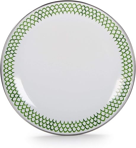 Miniatura 2 de Golden Rabbit Juego de 4 platos esmaltados para sándwich, 8.5 pulgadas, vieira verde, juego de 4