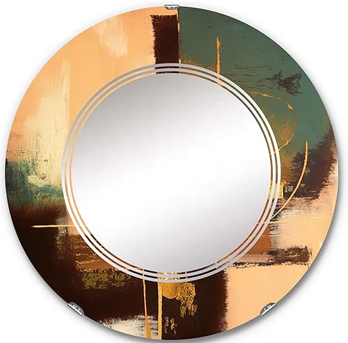 Infinity Terra Rosa Possibilities VIII- Vanity Mirror, Bathroom Mirrors, Wall Mirrors for Living Room, Bedroom - Round Mirror - Large 24'x24',