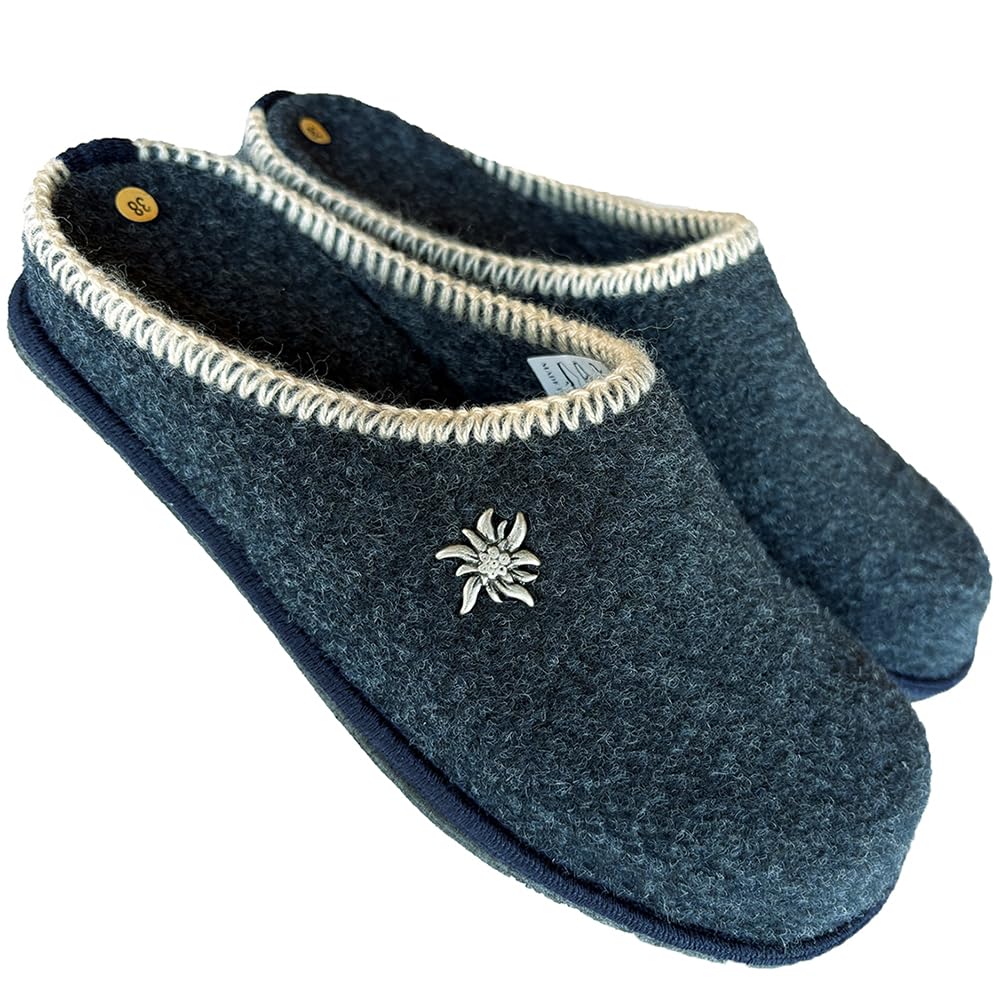 Zapatillas de invierno para mujer, cálidas, fieltro, 4LPENFUß MILLY plantilla extraíble suela fieltro antiarañazos