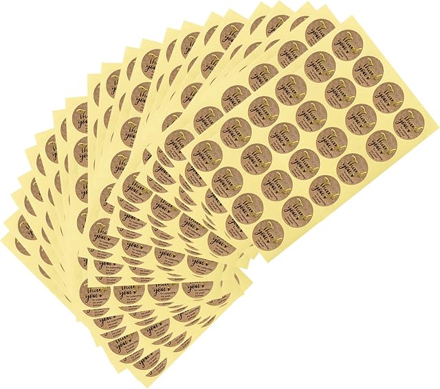 504 Pcs Thank You Stickers Labels,Round Bronzing Self-Adhesive Thank You Adhesive Sticker Labels,Great for Greeting Cards,Tags,Flower Bouquets,Parcels,Candy Bags,Gift Wraps,Gold