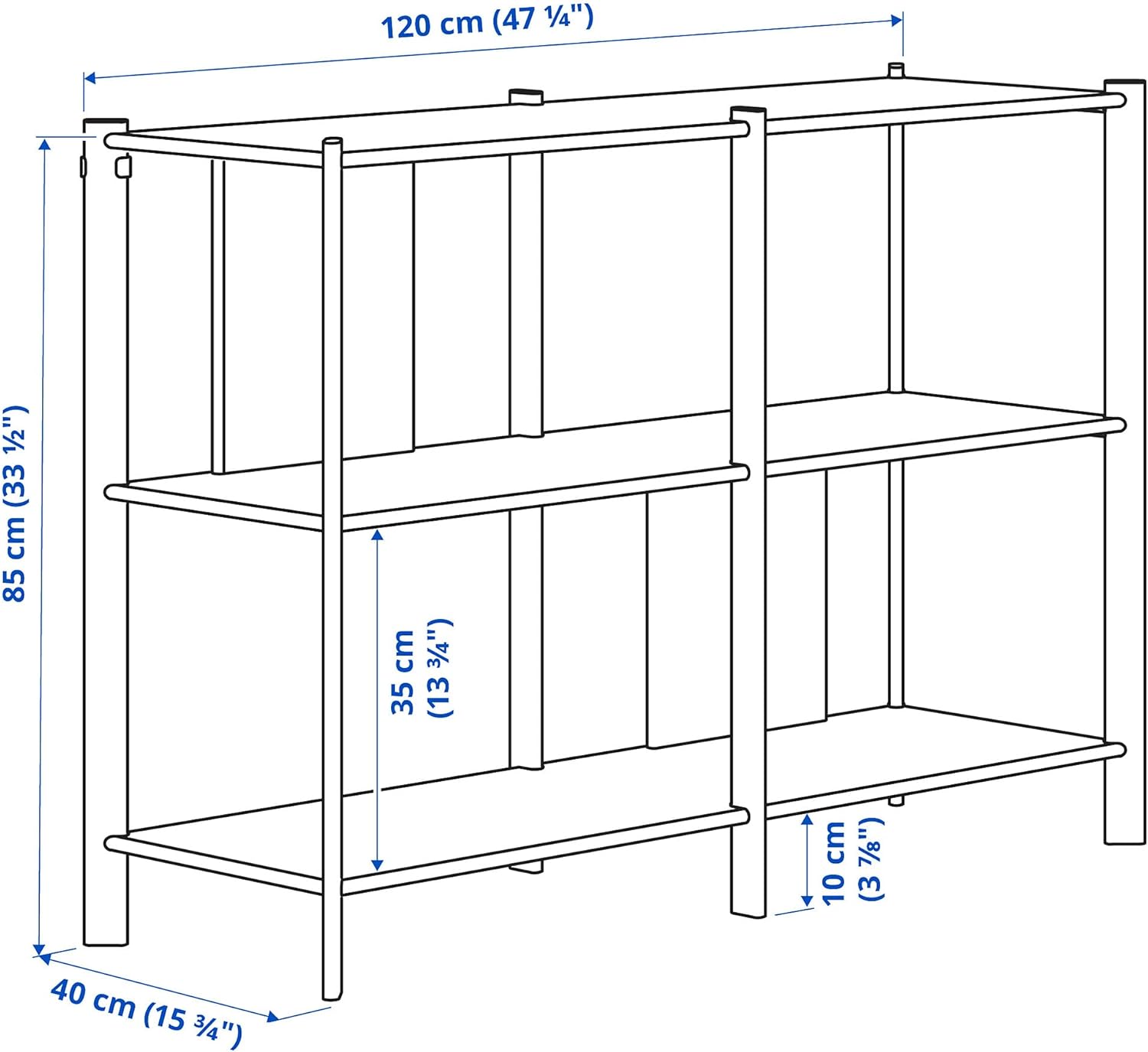 JÄTTESTA Storage combination, white/light bamboo, 240x40x85 cm
