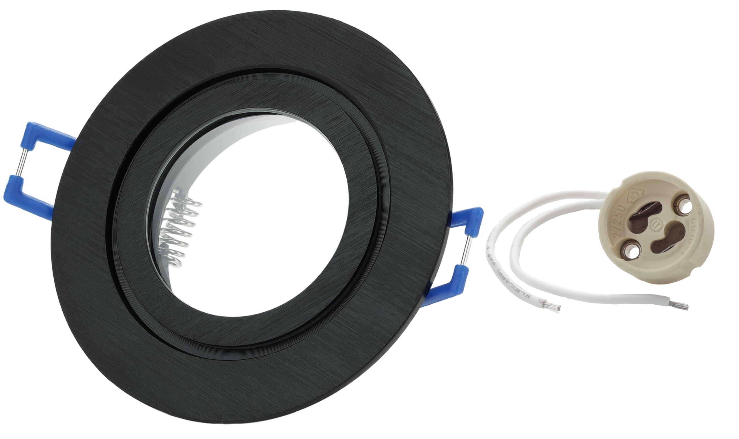 Sweet Led 4x marco empotrable incluido casquillo GU10 - IP44 focos empotrables para baño, focos LED empotrables redondos de aluminio - Ø 84mm, negro