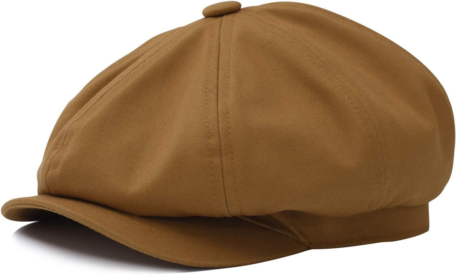 BOTVELA Men's Newsboy Flat Cap 100% Cotton Gatsby Ivy Golf Cabbie Hat
