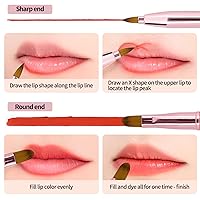 Vista 4 de Unaone Paquete de 2 cepillos de labios para lápiz labial, cepillos de labios retráctiles, cepillo de maquillaje de doble punta para brillo de labios