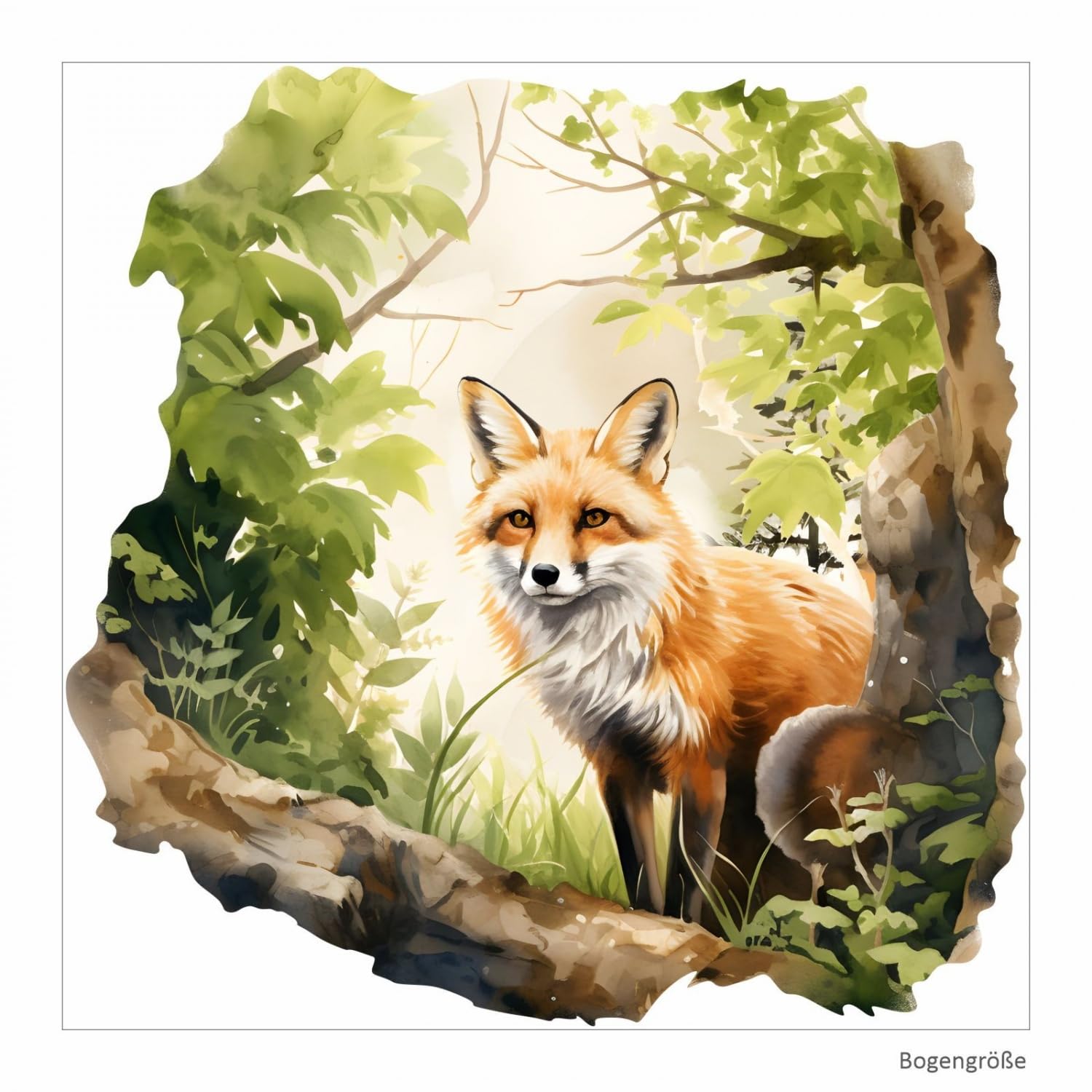 254 Wandtattoo Fuchs im Wald in 4 vers. Größen Größe 1250 x 1250 mm