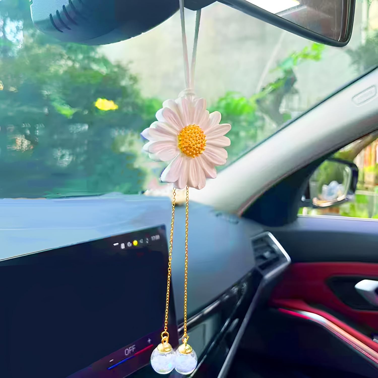 Funny Swinging Duck Car Mirror Hanging Ornament - Cool Automotive Rearview Mirror Accessories for Men Women Teens, Cute Truck Car Gifts Pendant Charm Decor (AC)