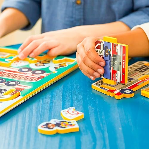Miniatura 4 de Rompecabezas de camión de bomberos para niños | Rompecabezas de 9 piezas para niños de 3 a 5 años | Rompecabezas de espuma EVA para niños y niñas de