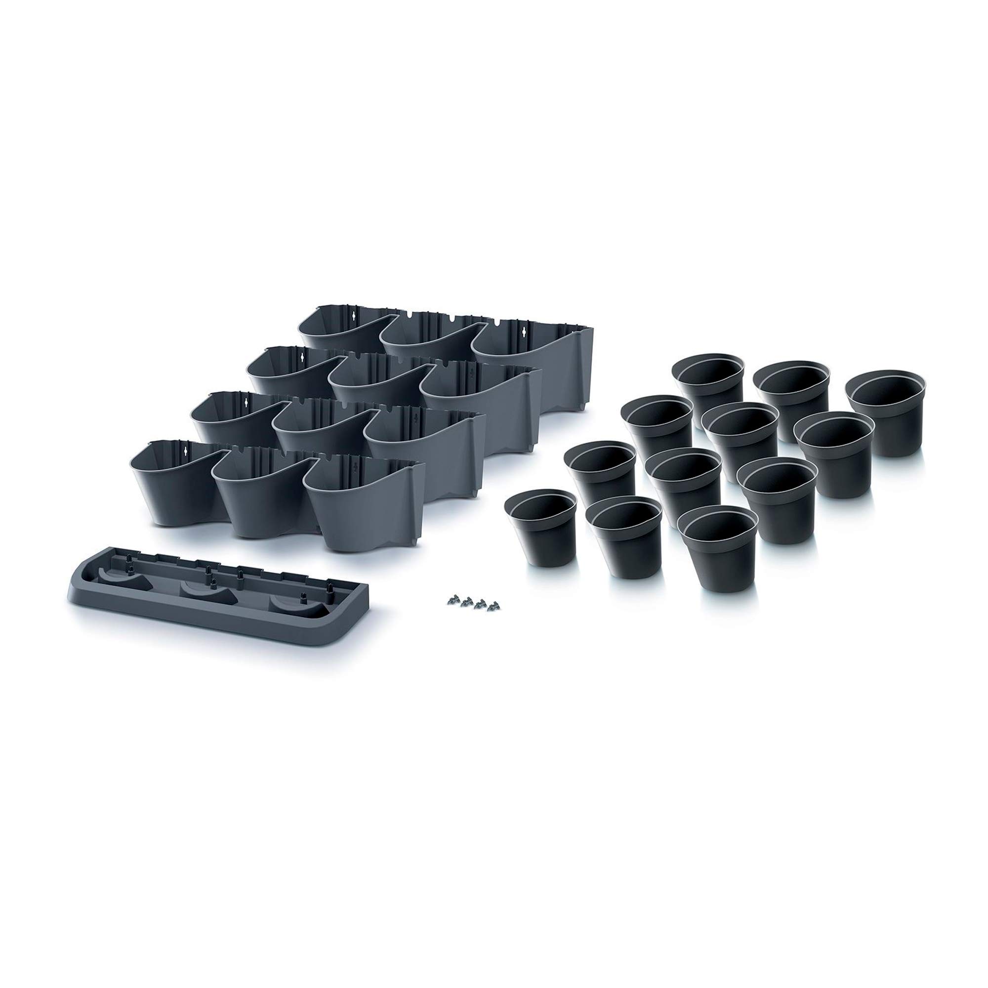 Prosperplast Cascade Garden jardinière verticale en plastique de couleur anthracite 68,5 (L) x 19 (l) x 54,6 (H) cm