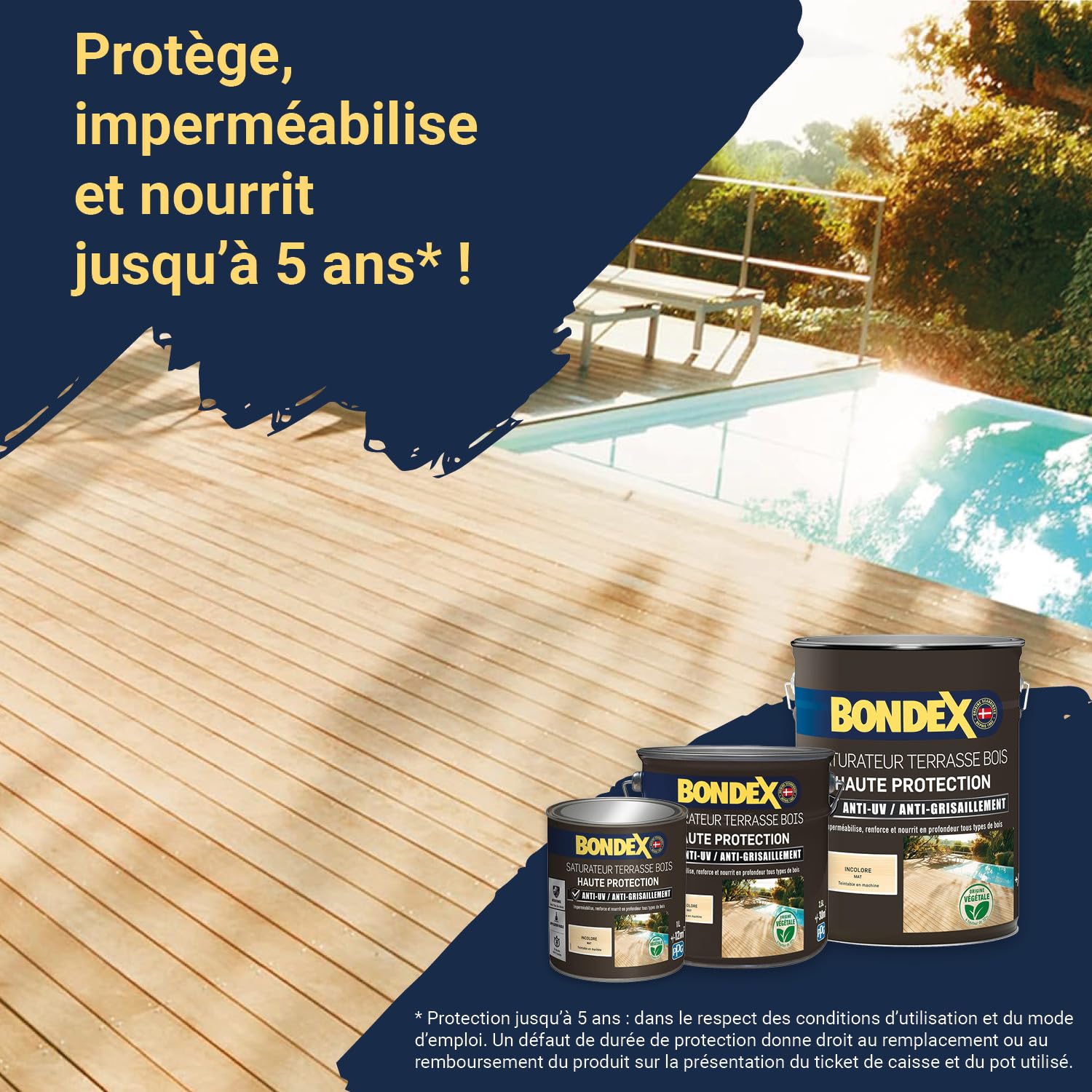 BONDEX - Saturador para terrazas de madera exterior - Anti-UV, anti grisáceo - Teck - 5 litros
