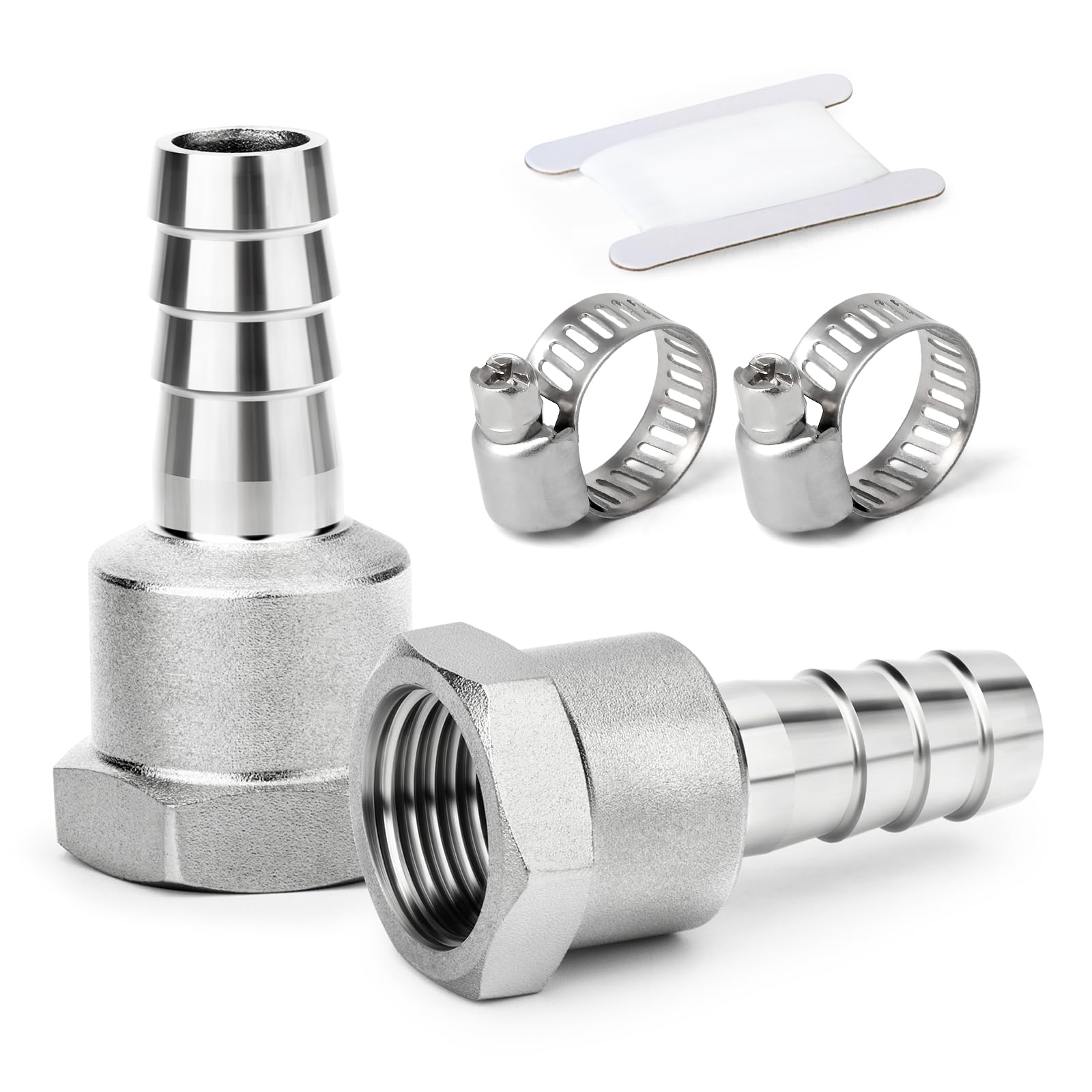 10 piezas de acero inoxidable 304 8 mm OD Barb a 1/2 "BSP barb de manguera macho, el agua de compresión de accesorios, industrial — view 14