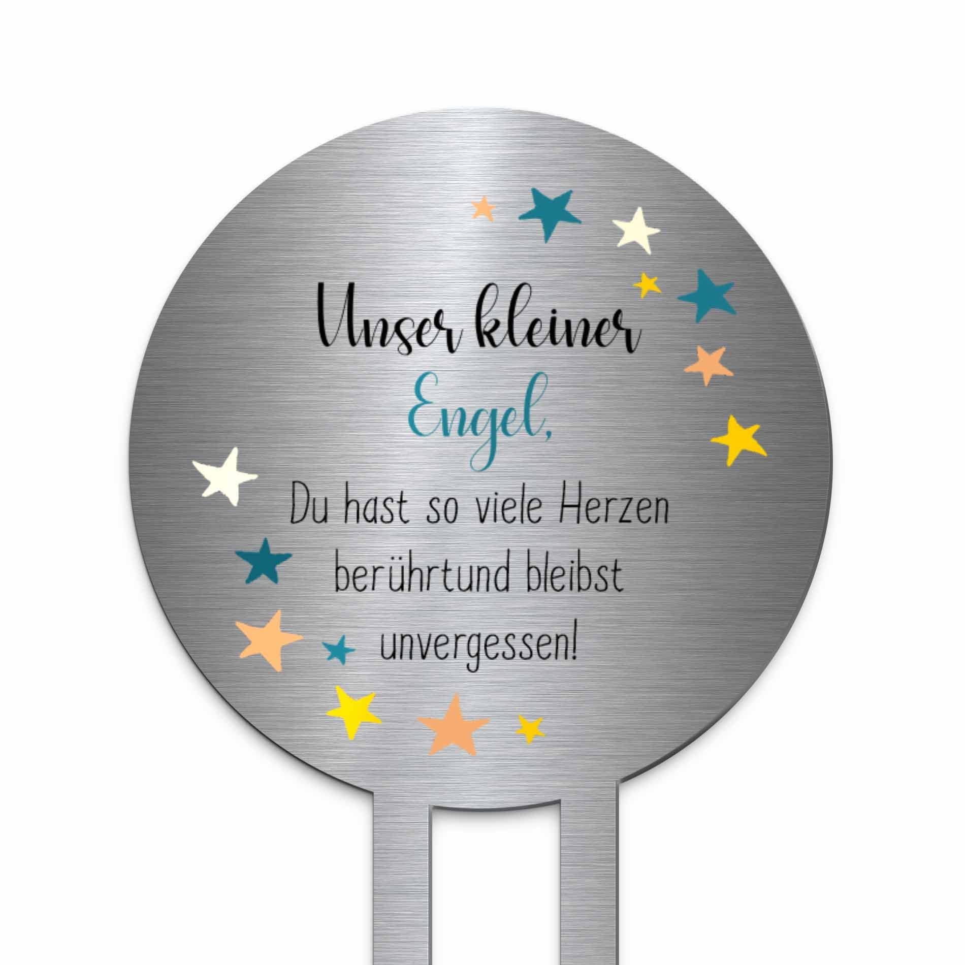 EliphonTowne Edelstahl Grabschmuck Herz - Wetterfeste Grabdekoration Für Friedhof (Metall Stecker)