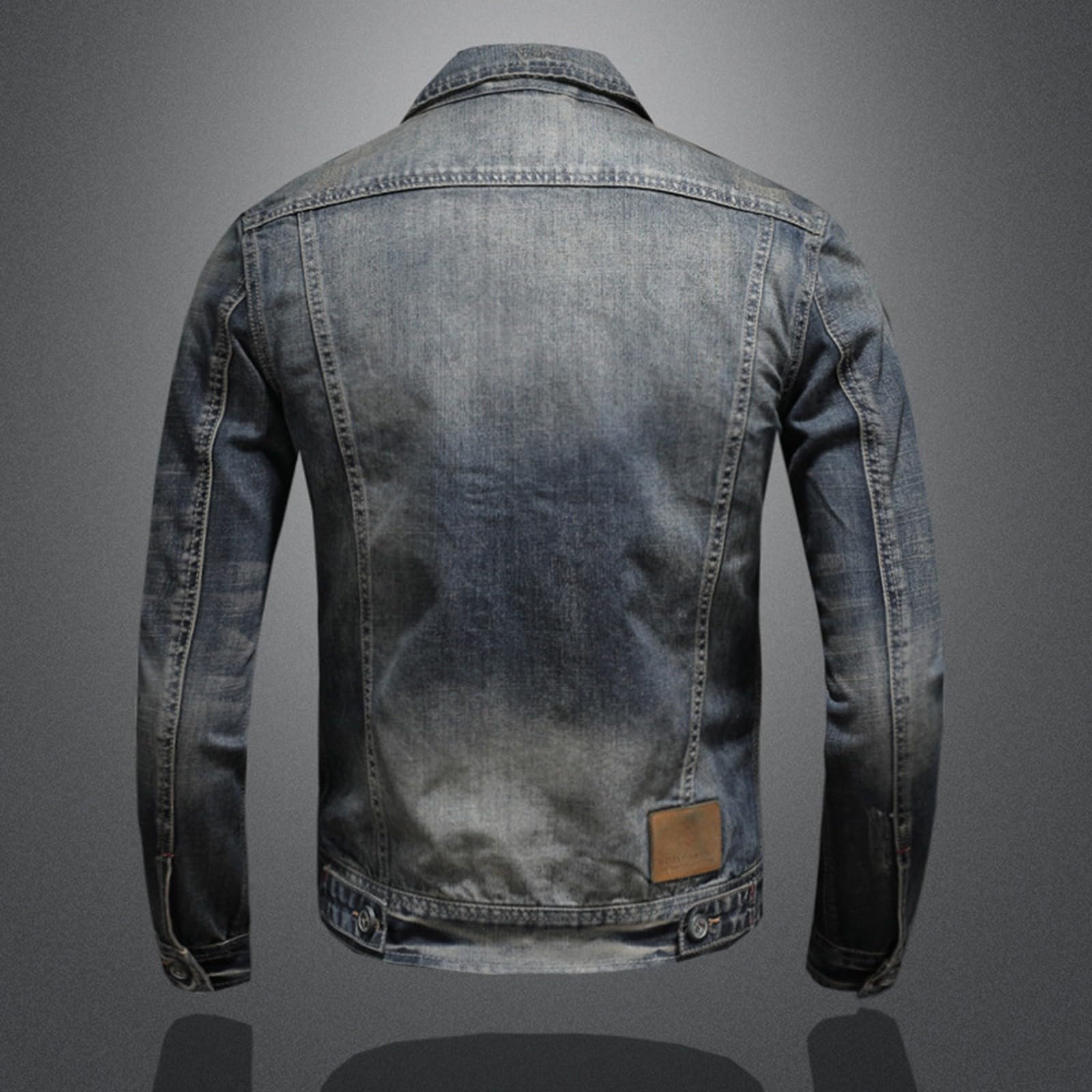 Veste en Jean Homme Style Moto Rétro Classique Coupe Décontractée pour Un Look Urbain Et Audacieux Adapté À Toutes Les Occasions