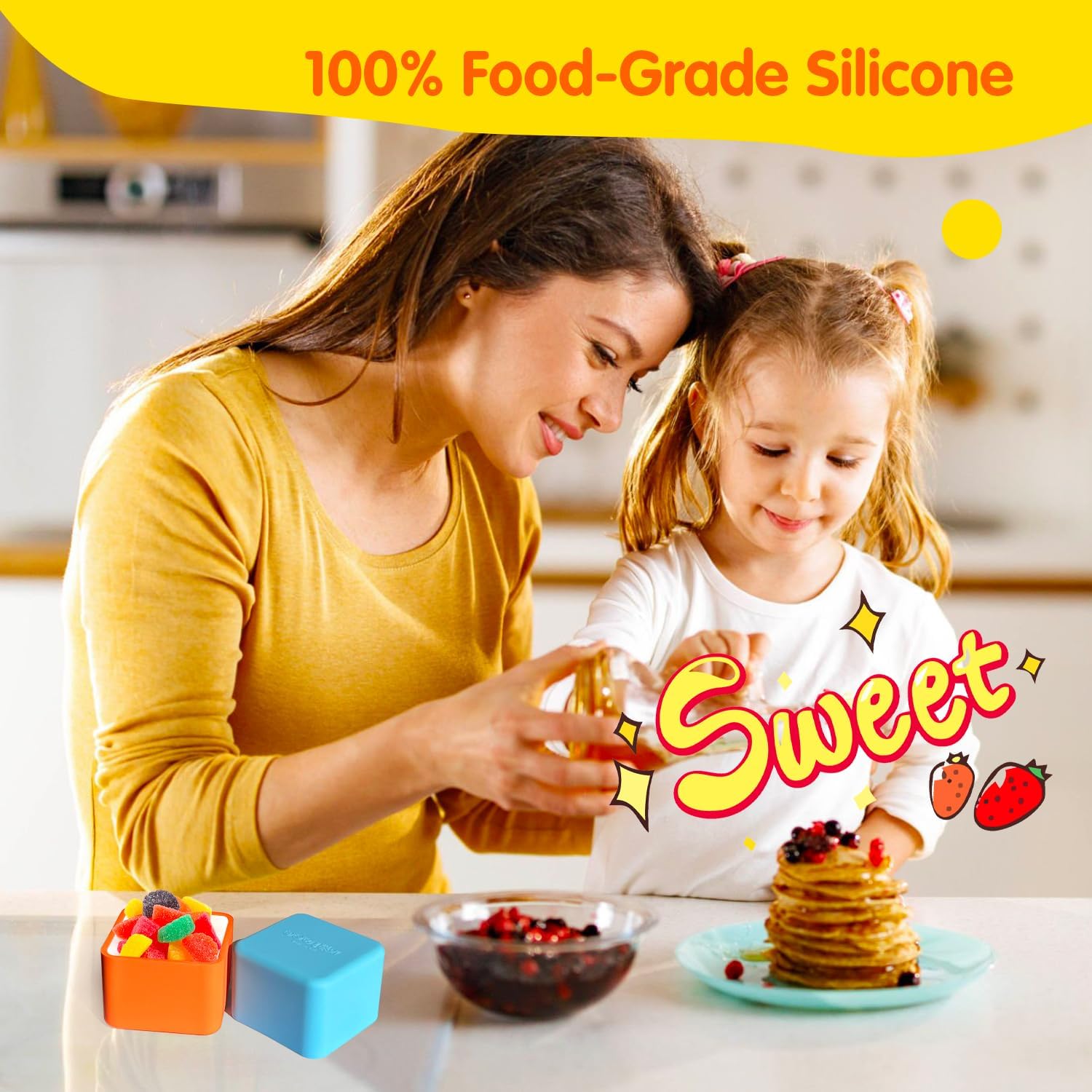 IELEK Silicone Lunch Box Dividers Reusable Non-Toxic, BPA Free, Dishwasher Safe Bento Box Accessories Lunch Box Dividers - Image 2