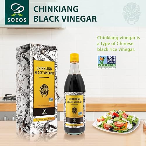 Miniatura 4 de Soeos Vinagre de Chinkiang 186 onzas líquidas 186fl oz vinagre negro chino vinagre negro tradicional vinagre negro orgánico vinagre negro de