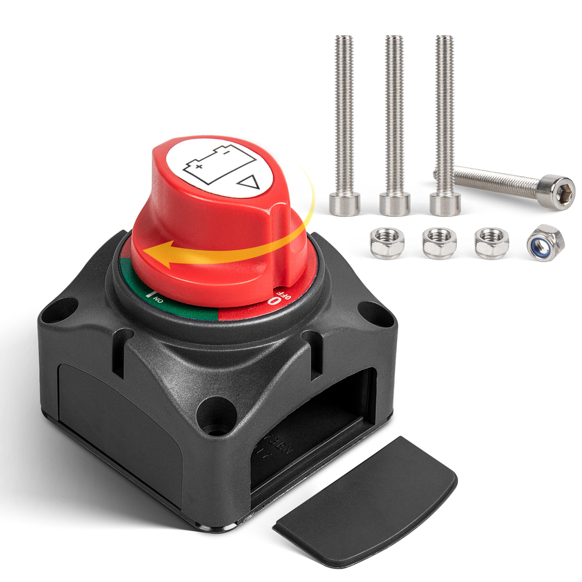 RED WOLF Batterie Trennschalter 275A Batterieschalter Haupttrennschalter 12V 24V 48V DC für Auto Boot Motorrad LKW Wohnmobil Traktor Batteriehauptschalter Ein/Aus Autobatterie Schalter Stromschalter