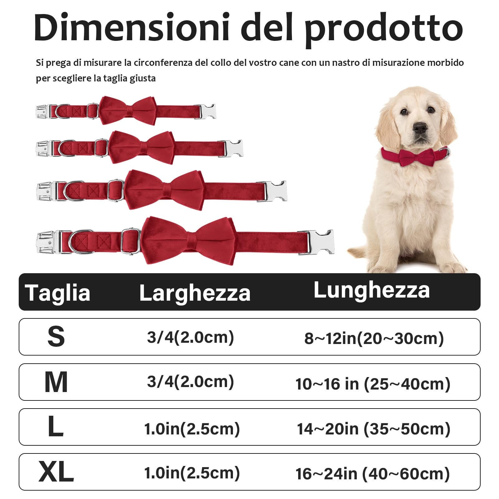 KTWSUEF Collare Cane, papillon cane Collare per Cani Velluto, Collare per Cani Comodo Resistente, Papillon per Cani Rimovibile Regolabile, Per Matrimoni, Compleanni, Eventi Festivi