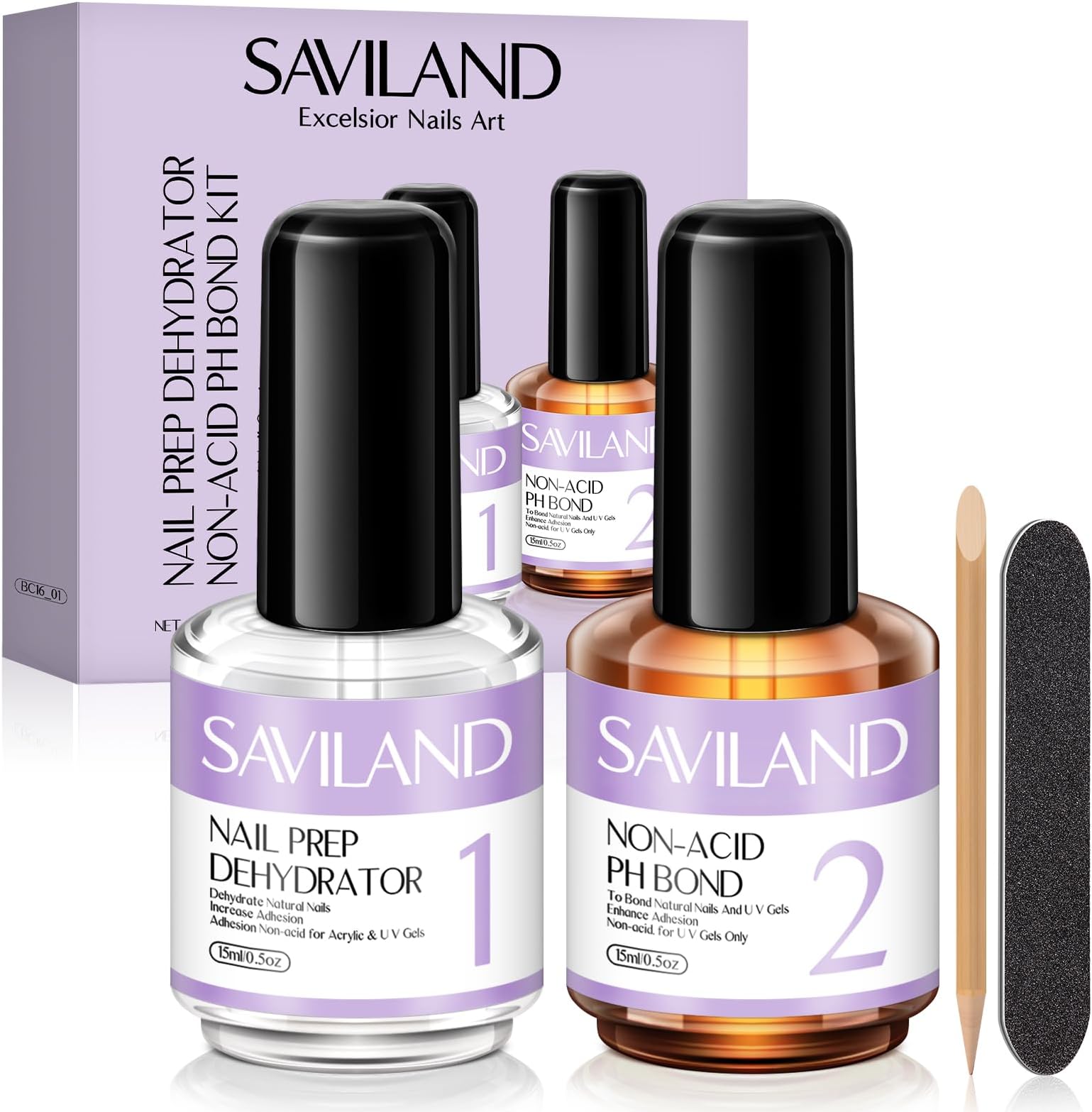 Nail Dehydrator and Primer(15ml)：Acid-Free Natural Nail Dehydrator and Nail Primer & Protein Bonding Acrylic Nail Kit Gel Nail Polish Superior Bonding Acrylic Nail Supplies Profession Salons