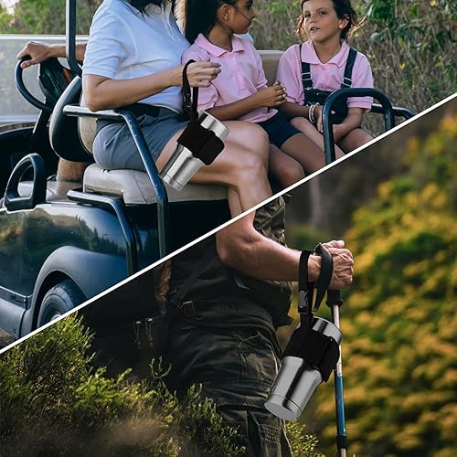 Miniatura 8 de Beautyflier Soporte para vaso de café Yeti de 30 onzas con asa de correa, soporte para taza de café de viaje, compatible con Yeti, Simple Modern,