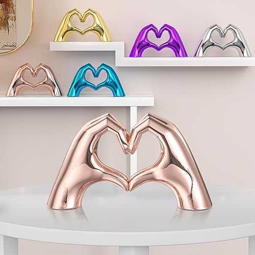 Miniatura 7 de Decoración de manos de corazón dorado para sala de estar, dormitorio, estantería, mesa de café, centros de mesa de amor, estatua estética y