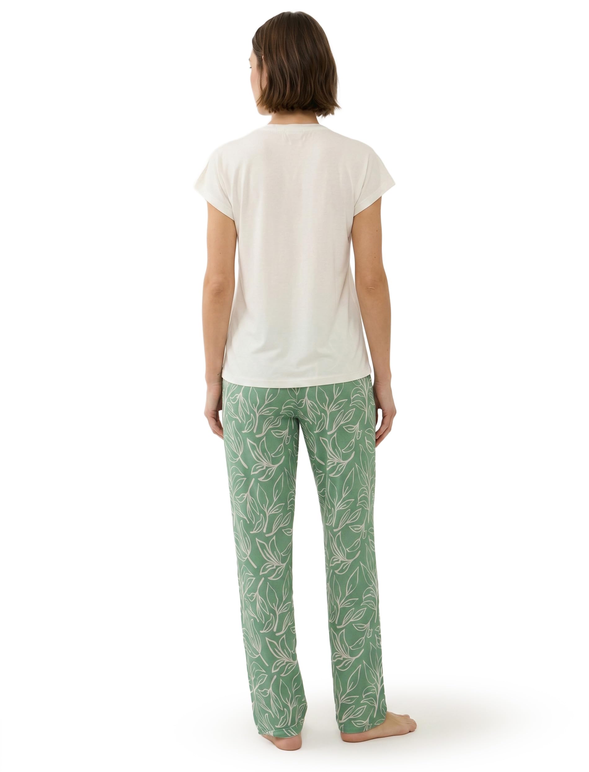 Vivisence Mujer Pijama Modal Y Algodón con Bolsillos Comodidad Todo El Año
