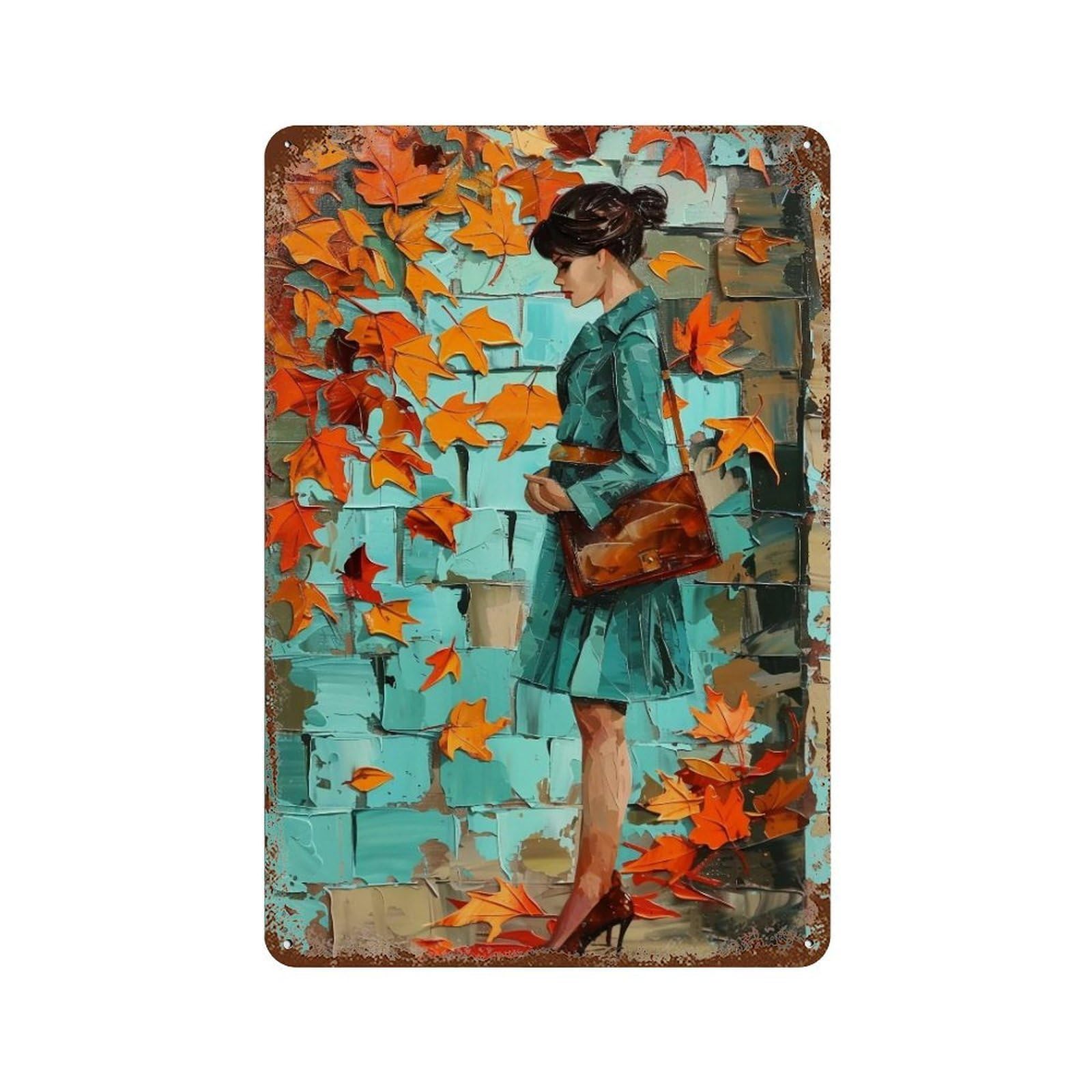 HDURYEYRYY Maple Breath In Teal Dress 04 Wall Retro Iron Vintage Art Metal Tin Sign Poster Modern Home Cofffee Club Art Bar Shop Decor 30x20cm