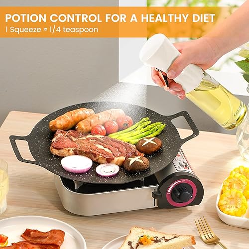 Miniatura 4 de Pulverizador de aceite para cocinar, pulverizador de aceite de oliva de 7.4 fl oz, botella de spray de aceite para freidora de aire, rociador de