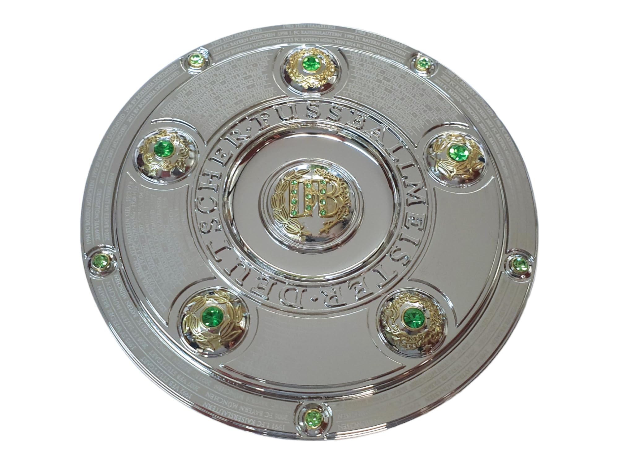 AMBALLCOM | 150 mm hohe Replica Trophäe - 3D Nachbildung der DFL Meisterschale Bundesliga | Verpackt in Displaybox | Sport | Fussball | Geshenk fur fussball fan
