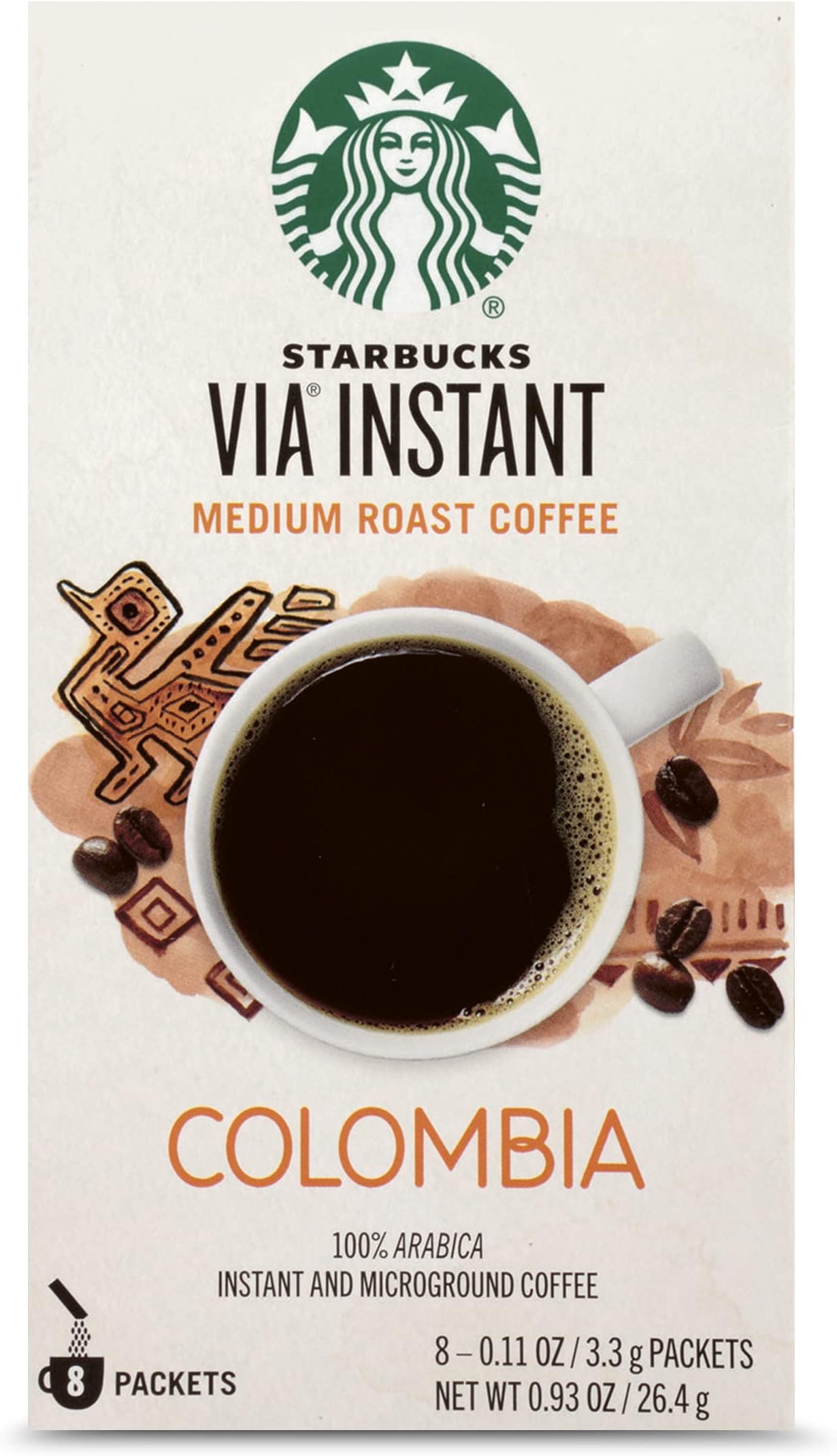 Starbucks Via Instant Coffee, Colombia, Medium, 1.51 Ounce