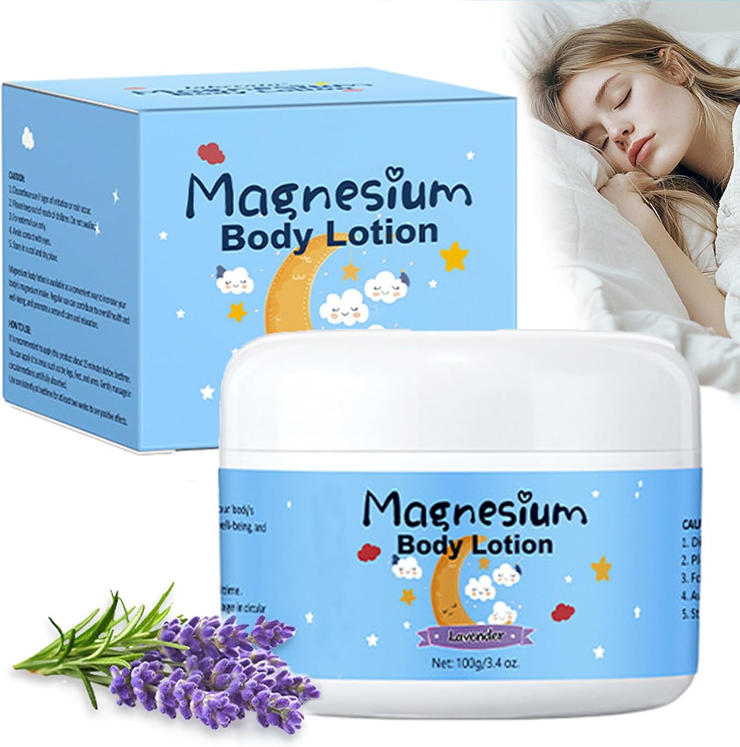 Magnesium Body Lotion – Body Moisturiser With Calming Lavender Essential Oils & Shea Butter To Aid Sleep- Magnesium Butter For Sleep- Body Skin Care Apply To Legs,Arms Or Chest