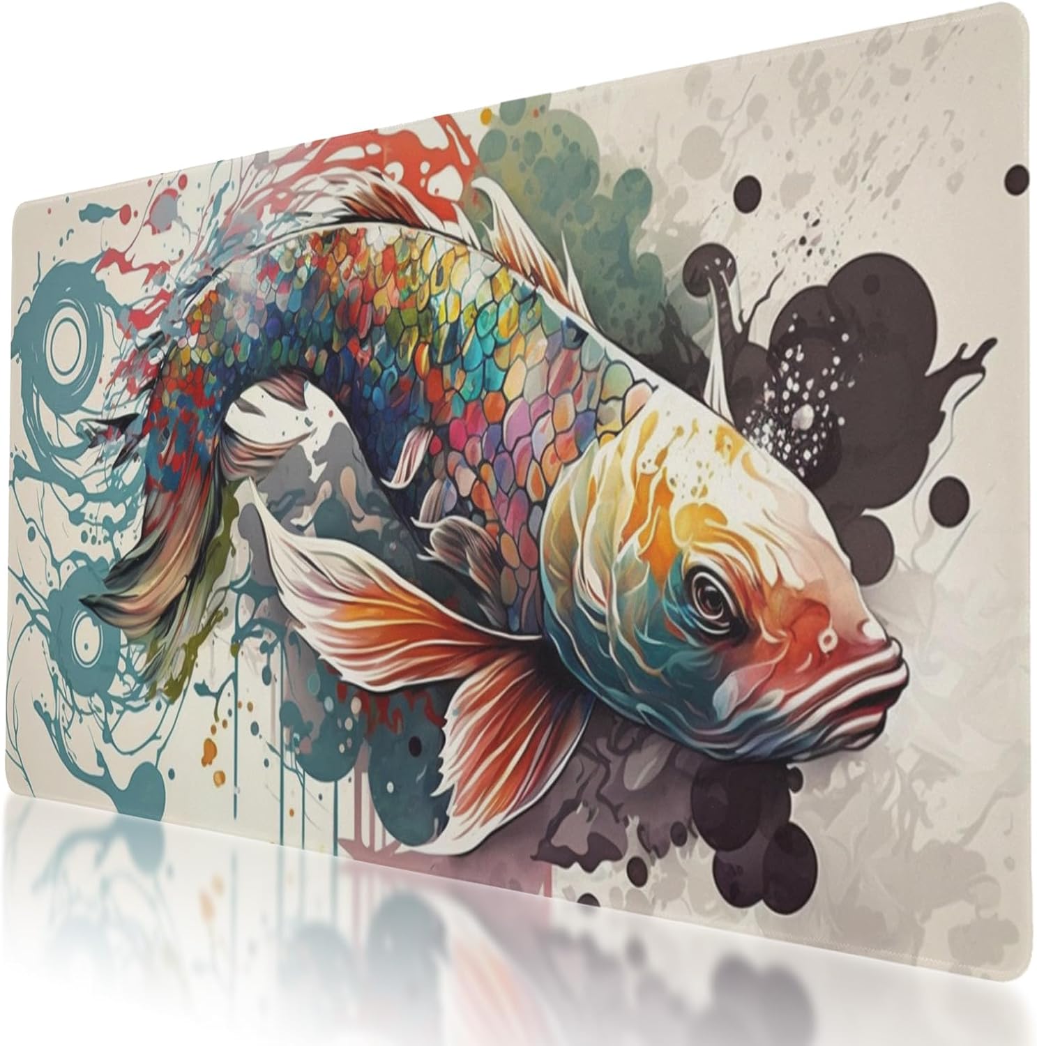 Japanese Sakura Mouse Pad - Non-Slip XXL Desk Protector for Gaming and Office - Easy Glide with Rubber Base - Small Desk Pad with Ink Style Design